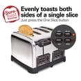 thumbnail image 3 of Hamilton Beach Tostadora Clásica de 4 Rebanadas con Tecnología Sure-Toast y Potencia Automática para Levantar Panes Más Pequeños, Acabado de Acero Inoxidable Pulido, 24782, 3 of 5