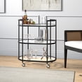 thumbnail image 4 of Evelyn&Zoe Modern/Contemporary 30" Wide Blackened Bronze Bar Cart, 4 of 7