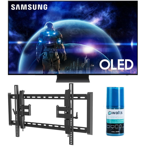 Samsung QN48S90DAEXZA 48 Inch 4K OLED Smart TV with Dolby Atmos with a Walts TV TILT-EXTENSION-37-90 Tilt Mount for 37-90 Inch Compatible TVs and Walts HDTV Screen Cleaner Kit (2024)