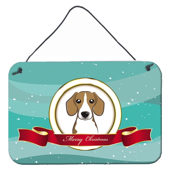 Carolines Treasures BB1549DS812 Beagle Merry Christmas Wall and Door Hanging Prints