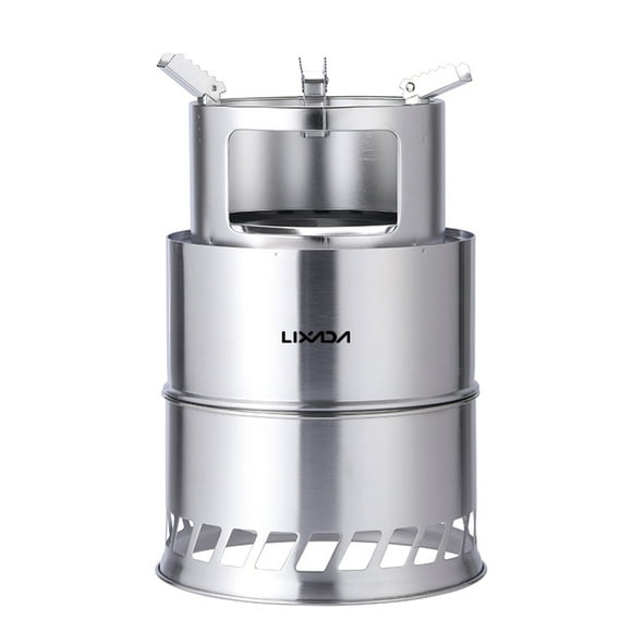 Outdoor Windproof Wood Burning Stove Portable Folding Stainless Steel Camping Stove Cooking Stove Equipment