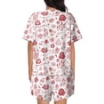 thumbnail image 3 of Naloa Flower Leaves Women's Short-Sleeved Pajama Set, Loungewear, Summer pajamas, Breathable Cozy - Medium, 3 of 9