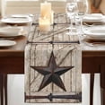 thumbnail image 3 of Table Runners 70 Inches Long Dress Scarves, Texas Star Vintage Farmhouse Coffee/Dining/Kitchen Table Decor, Holiday Table Runner, Brown Khaki Wooden Retro Art 13x70 Inch, 3 of 9