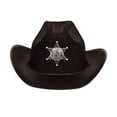 thumbnail image 1 of Sombrero de Vaquero Sheriff Negro para Niños - Fiesta del Sheriff - Disfraz de Policía - S Funny Party Hats Funny Party Hats, 1 of 2