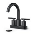 thumbnail image 1 of Grifo de baño FORIOUS, juego central de 4 pulgadas, negro, 2 manijas, 1 of 9