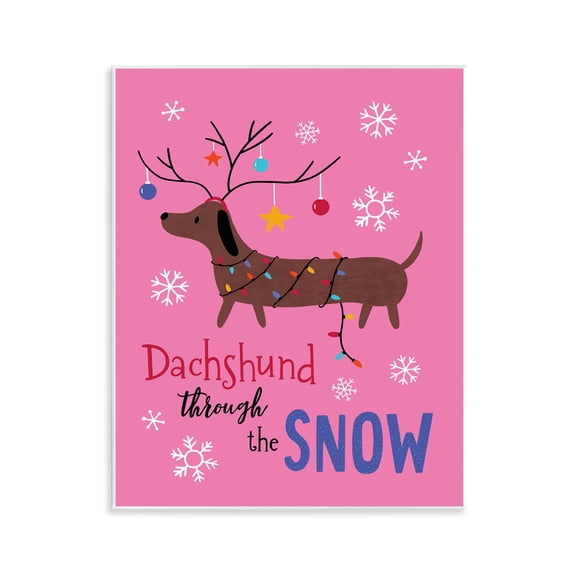Stupell Industries Dachshund Through The Snow Animals Painting Unframed Art Print Wall Art, 11 x 14
