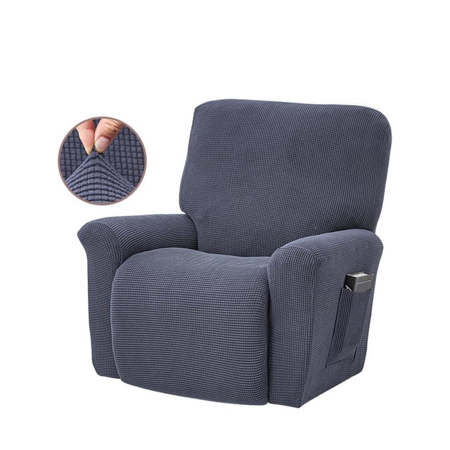 Naiovety Funda elástica para sillón reclinable, funda impermeable sólida para sofá con todo incluido, funda sencilla para muebles, sillón, Decoración del hogar gris carbón