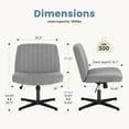 thumbnail image 6 of CONCETTA Cross Chair Legged Office Wide Comfy Desk Seat, No Wheels Armless Computer Task Seating, Swivel Vanity Height Adjustable, 6 of 6