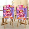 thumbnail image 6 of Birthday Chair Cover, Purple Birthday Cake Kids Chair Cover Classroom Seat Decorations for Kids Student Home School Classroom Office Dining Party Decorations, 27.5"x19.7", 6 of 6