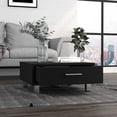 thumbnail image 2 of Coffee Table With One Drawer And Four Legs, Black, 23.6''w X 23.6''d 10.3''h Black Practical 10.3''h, Particle Board Product, 2 of 2