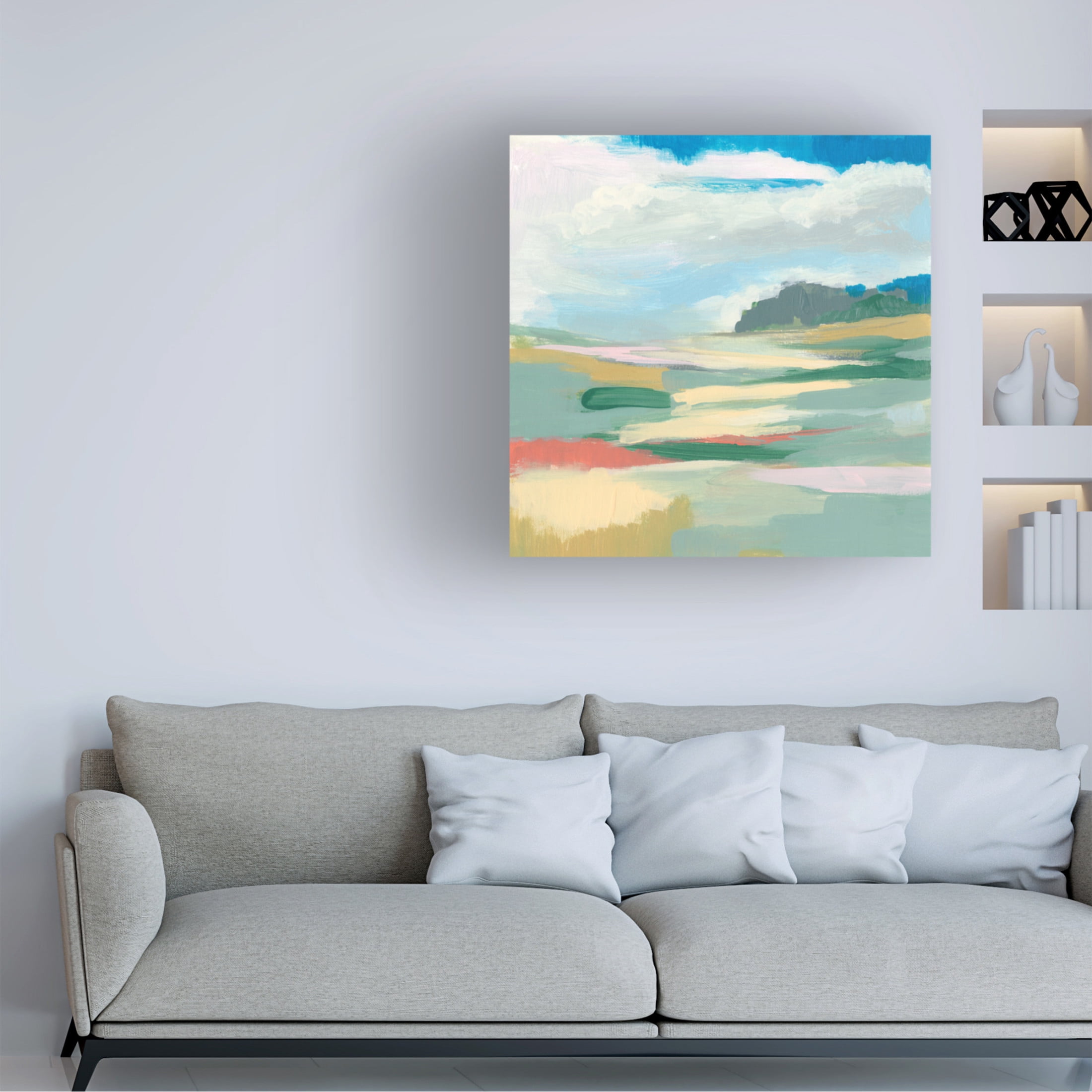Canvas Wall Art - Jennifer Goldberger 'Sweeping Sky I' Wall Art for Living Room, Bedroom, or Office Décor by Trademark Fine Art - 24 x 24 Inches