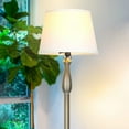 thumbnail image 4 of Brightech Gabriella 64 in. Tall Nickel LED Floor Lamp with Fabric Shade, Silver, 4 of 9