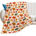 thumbnail image 2 of Fall Throw Blanket Maple Leaves Orange Autumn Harvest Fleece Fuzzy Gifts Blanket Soft Cozy Warm Flannel Plush Blanket Decor for Home Couch Sofa Bed Chair Dorm 50''''X60'''', 2 of 6