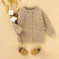 thumbnail image 2 of Odeerbi Toddler Winter Coat Kids Boys Girls Outerwear Jackets Newborn Infant Baby Jacket Warm Button Coat Knit Outwear Sweater Khaki, 2 of 9