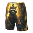 thumbnail image 4 of Pofeuu Tree Meditating Raccoon Prin Men's Swim Trunks Quick Dry Bathing Suit Swimming Board Shorts Mesh Lining Beach Swimwear-3X-Large, 4 of 6