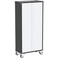 thumbnail image 5 of General 71" H Garage Storage Cabinet with Wheels, Lockable Metal Storage Cabinet with Doors,5 Adjustable Shelves and Pegboard for Garage Home Utility Room,Required Assembly,Grey&White, 5 of 18