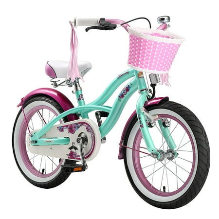 BIKESTAR? Original Premium Safety Sport Kids Bike Bicycle with sidestand and accessories for age 4 year old children | 16 Inch Cruiser Edition for girls/boys |