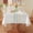 Striped Rainow, variant on Gold Floral Square Tablecloths with Tassels, Rustic Cotton Linen Tables Cover for Kitchen Dining Party Holiday Thanksgiving 35''x35''