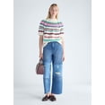 thumbnail image 2 of Free Assembly Women's Yoke Stitch Sweater with Short Sleeves, Midweight, Sizes XS-XXL, 2 of 5