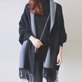 thumbnail image 2 of Lilgiuy Women Solid Tassel Scarf Retro Double Sided Scarf Long Sleeve Shawl Winter Fashion 2022, 2 of 5