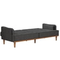 Mr. Kate Stella Vintage Convertible Sofa Bed Futon, Dark Gray Velvet