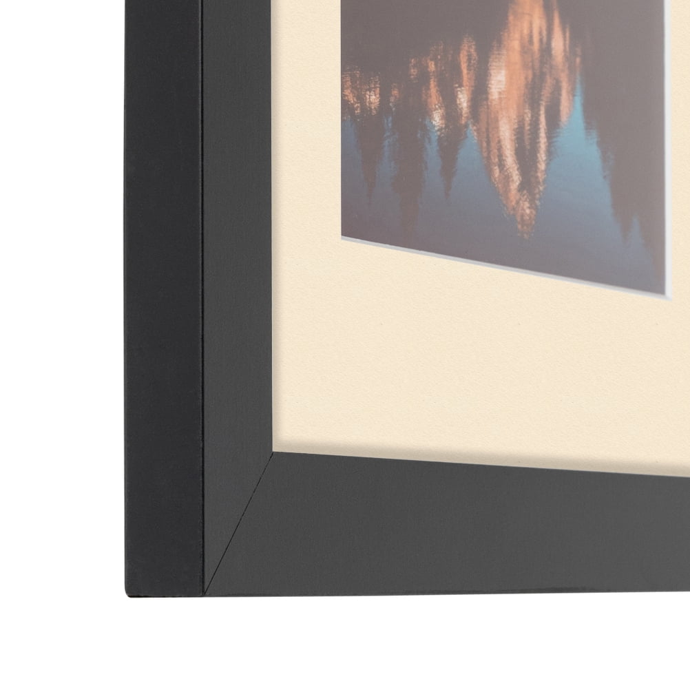 ArtToFrames 14x14" Matted Picture Frame with 10x10" Single Mat Photo Opening Framed in 1.25" Satin Black and 2" Alabaster Mat (FWM-3926-14x14)
