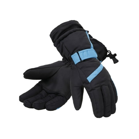 Women's Winter Waterproof Outdoor Snowboard Ski Gloves, Black Blue,