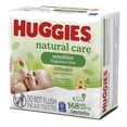 thumbnail image 3 of Baby Wipes, Huggies Natural Care Sensitive, UNSCENTED, 3 Flip Top Packs, 168 Wipes, 3 of 8