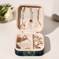 thumbnail image 6 of Gemini Travel Portable Square Decorative Box Jewelry Stand: All-in-One Earring Holder, Ring Keeper, Necklace & Bracelet Organizer - Storage Box for Girls and Women, 6 of 6
