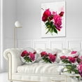 thumbnail image 3 of Designart Red Peonies Sketch Watercolor - Floral Throw Pillow - 12x20, 3 of 5