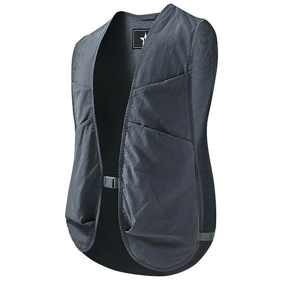 Men'S Fishing Safari Vest Breathable Sleeveless Photographer Softshell Fishing Hunting Travel Utility Vest Multi Pocket Gray L