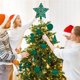 thumbnail image 5 of Juego de 24 bolas navideñas flocadas con formas irregulares y estrella para la punta del árbol. Adornos navideños para exteriores. Decoración navideña., 5 of 6