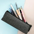 thumbnail image 5 of JeashCHAT Small Pencil Case Triangular Design Pencil Pouch Stationery Bag Zipper Canvas Pen Case Pencil Storage Bag for Office College, Gray, 5 of 6