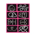 thumbnail image 1 of 3D Montessori Metal Puzzle 8 Piece Metal Brain Teaser Puzzles For Adults Reverse Thinking Mind Games Metals Puzzle Ring Disentanglement With Carry Pouch For Party Handheld Water Games for Kids under, 1 of 5