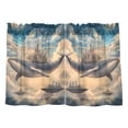 thumbnail image 7 of Yayeee Kitchen Curtains Tier Pair Light Filtering 27"x24" Rod Pocket Short Cafe Window Panel, Floating Whale, 7 of 7