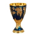 thumbnail image 2 of jicheng Vintage Medieval Goblet Engraved Zinc Alloy Vintage Handcraft Metal Cup gold blue, 2 of 9