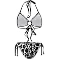 thumbnail image 4 of NICKSUN Women's Halter Padded Top Tie Side Bottom Swimsuit Cow Print 2 Piece Plus Size Bikini Bathing Suits, 4 of 5