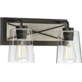 thumbnail image 3 of Briarwood Collection Two-Light Graphite Clear Glass Coastal Bath Vanity Light, 3 of 7