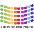 thumbnail image 3 of Papel picado | Guirnaldas | enramado | 5 tiras de 5 metros | diseño de destellos de arcoiris con colores vibrantes colores diferentes | decoración de plastico picado, 3 of 5