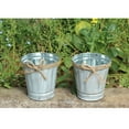thumbnail image 5 of 3 Pack Tin Buckets for Succulents Garden Decorative Flower Pot Vases Grey, 5 of 8