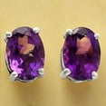 thumbnail image 5 of Natural African Amethyst Stud 925 Sterling Silver Earrings Jewelry DGE1075_A E-1017, 5 of 6