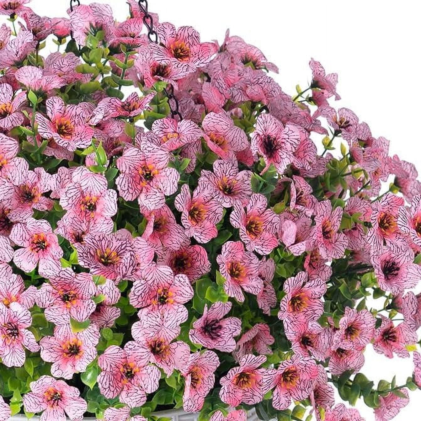 Artificial Flowers for Outdoors, 12 Bundles Artificial Plants & Flowers Outdoor, UV Resistant Faux Flowers Outdoor Fake Flowers for Outside Porch Window Box Decoration