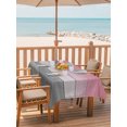 thumbnail image 6 of Outdoor Tablecloth with Umbrella Hole, Pink Gray Spillproof Waterproof Outdoor Table Cover, Vintage Country Gradient Wooden Plank Line Patio Tablecloths for Party Picnic Camping, Rectangle 60"x120", 6 of 9