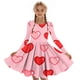 thumbnail image 3 of Vestidos de Manga Larga de las Niñas Tamaño 7-8 Elástico una Línea Twirly Patinador Cuello Redondo Vestido de Recital de la Escuela para Otoño Invierno, 3 of 6