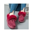thumbnail image 4 of Ferndule Shoes for Womens Ladies Wide Slip On Winter Warm Plush Moccasins Slippers Indoor and Outdoor Red 8, 4 of 4