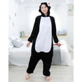 thumbnail image 3 of Conjunto de pijamas negros de lana con dibujos animados para adultos, Pijama de una pieza con animales Kigurumi, ropa de dormir, disfraz de Cosplay de Navidad e invierno, 3 of 4