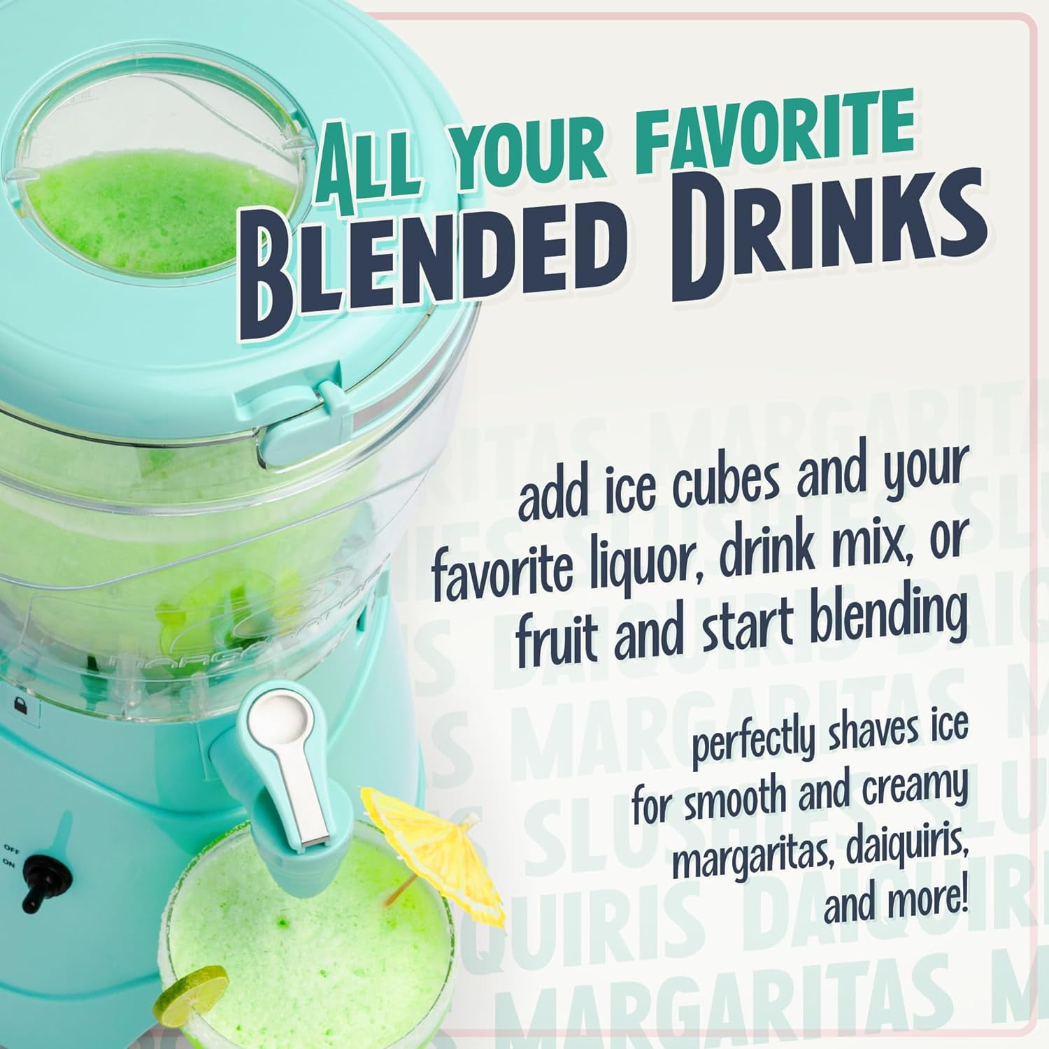 Nostalgia 128 Oz Portable Kitchen Countertop Margarita Slushie Maker with Spout Aqua Walmart
