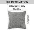 thumbnail image 5 of Unique Bargains Solid Striped Soft Sofa Decorative Pillow Covers (2 Count) Light Gray 20" x 20", 5 of 6