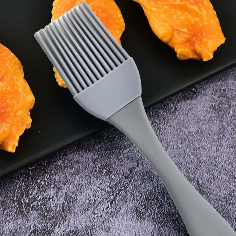 Unique Bargains Kitchen Silicone Head Heat Resistant Baking Basting Cooking  Tool Orange Pastry Brush
