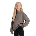thumbnail image 4 of shoper Long White Sleeve Sweatshirt Girls Lined High Neck Regular Fit Layering Sweatshirts for School Holiday Daily Wear, 4 of 5